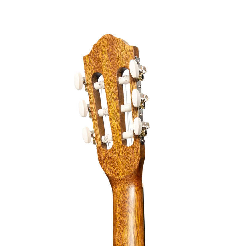 -Martinez Left Handed 3/4 Size Student Classical Guitar Pack with Built In Tuner (Spruce/Koa)-Living Music
