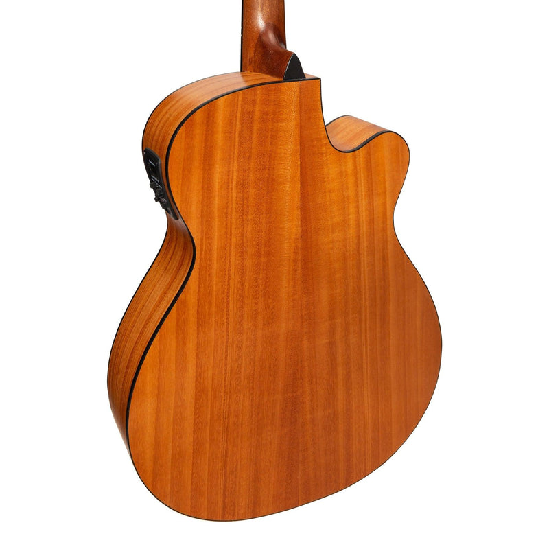 MP-F4L-MAH-Martinez Left-Handed '41 Series' Folk Size Cutaway Acoustic-Electric Guitar Pack (Mahogany)-Living Music