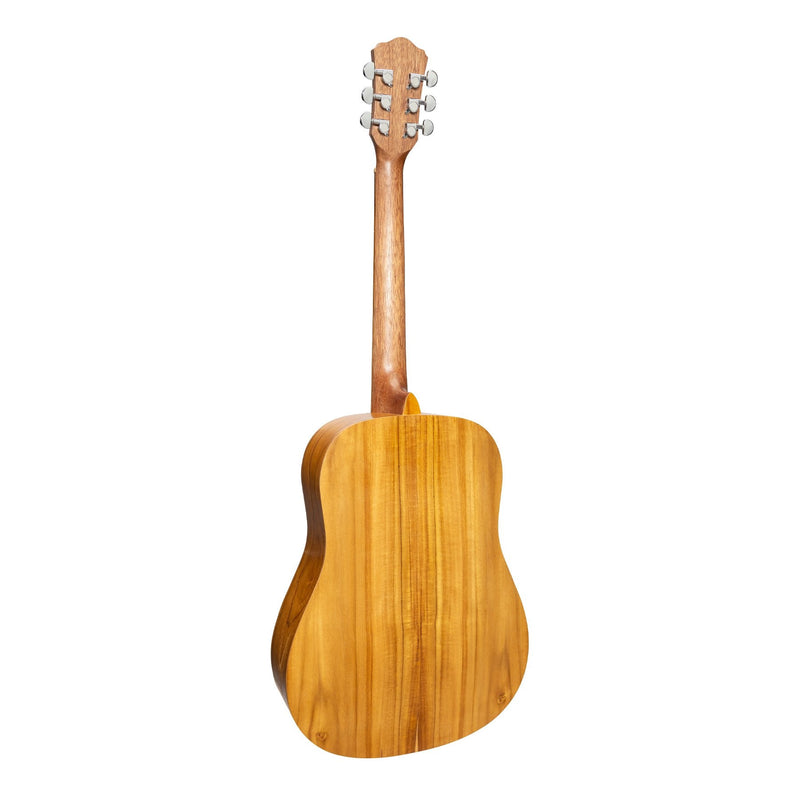 -Martinez Left Handed Acoustic-Electric Middy Traveller Guitar (Jati-Teakwood)-Living Music