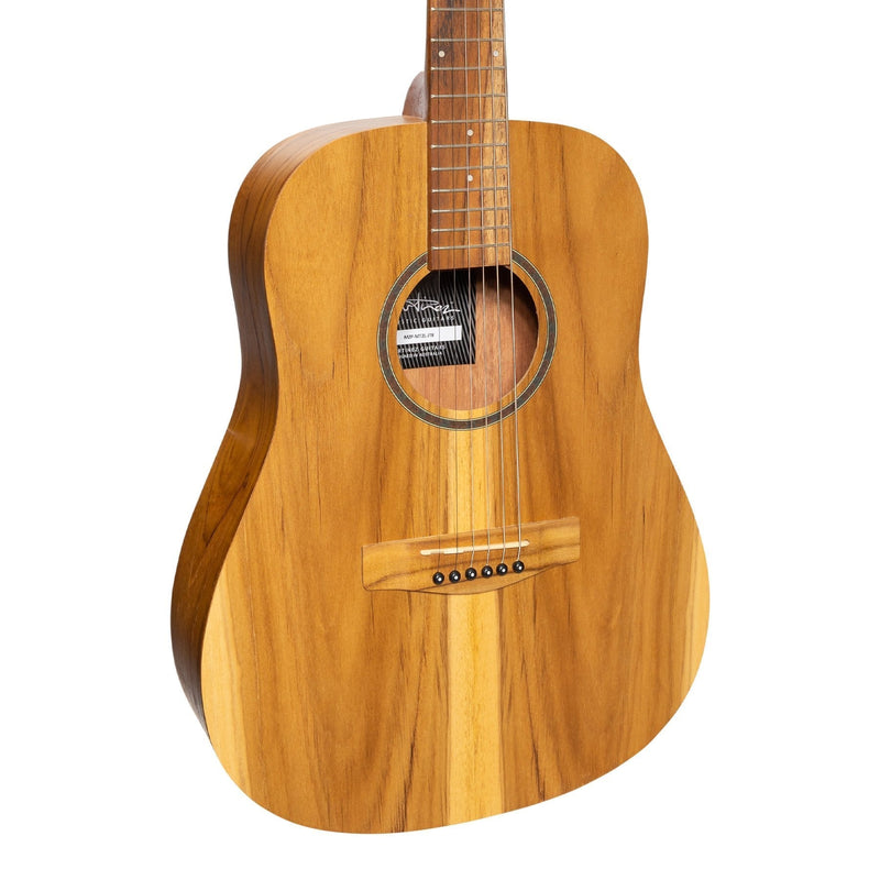 -Martinez Left Handed Acoustic-Electric Middy Traveller Guitar (Jati-Teakwood)-Living Music
