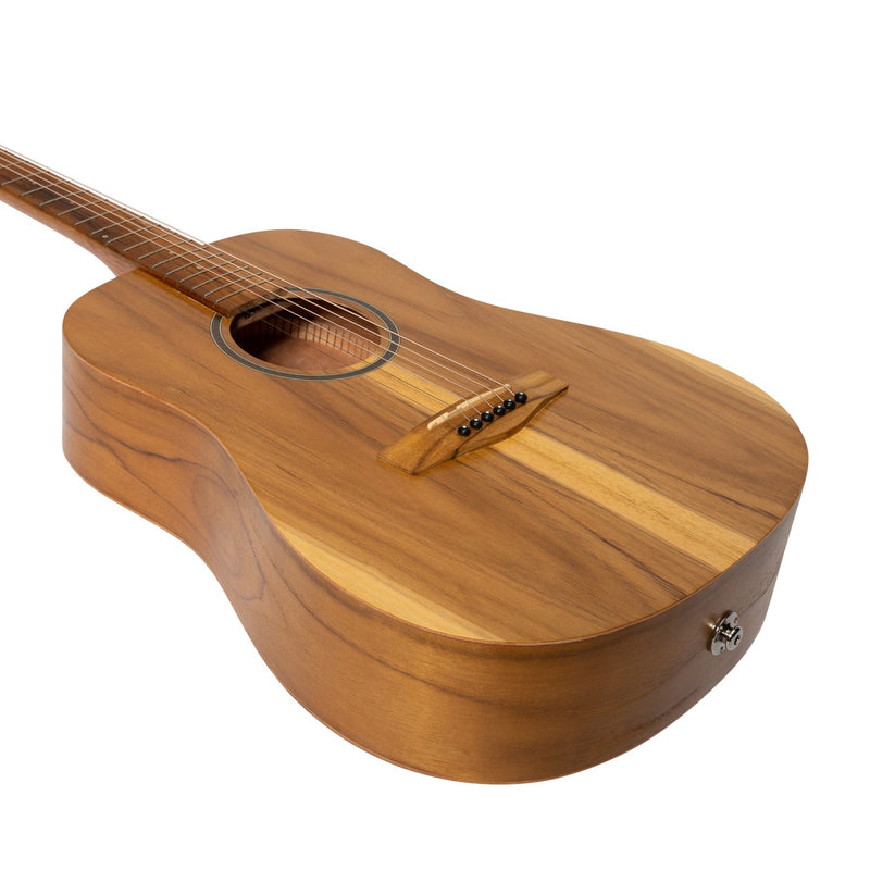 -Martinez Left Handed Acoustic-Electric Middy Traveller Guitar (Jati-Teakwood)-Living Music