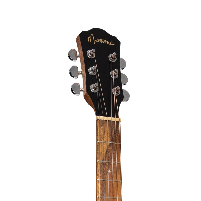 -Martinez Left Handed Acoustic-Electric Middy Traveller Guitar (Jati-Teakwood)-Living Music