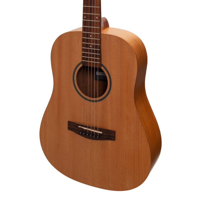 -Martinez Left Handed Acoustic-Electric Middy Traveller Guitar (Mahogany)-Living Music