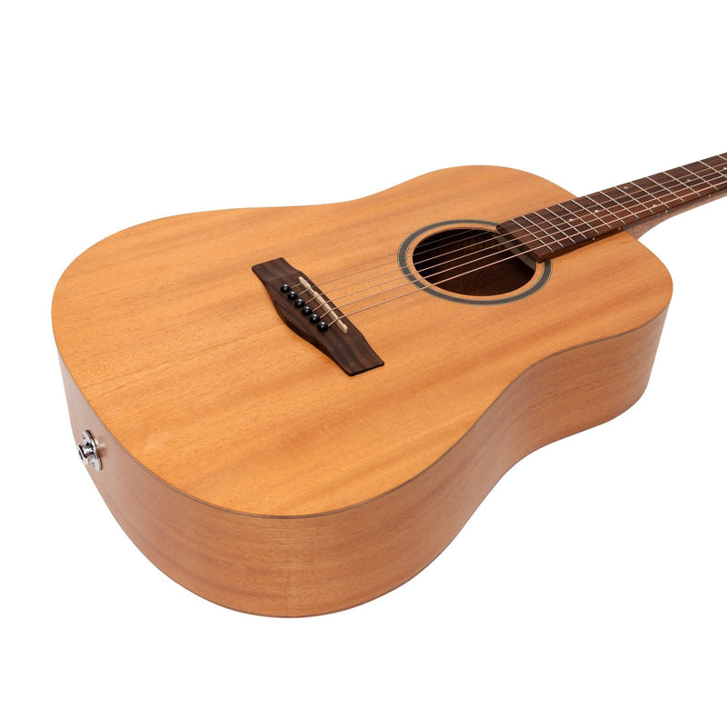 MZP-MT2L-MAH-Martinez Left Handed Acoustic-Electric Middy Traveller Guitar (Mahogany)-Living Music