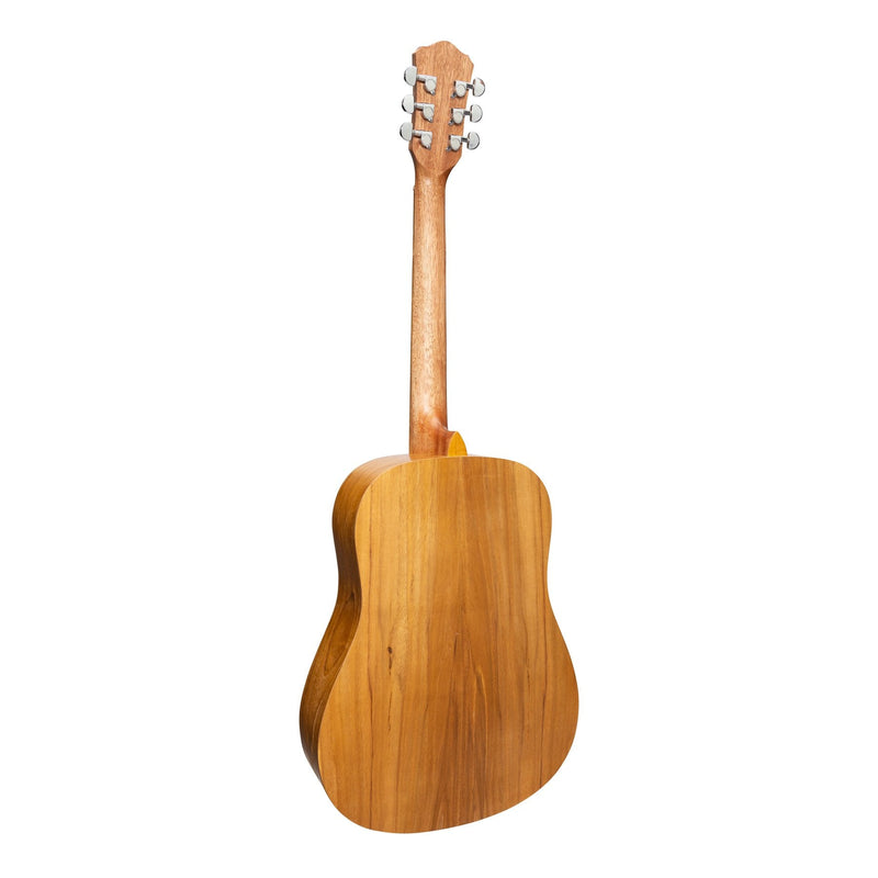 -Martinez Left Handed Acoustic Middy Traveller Guitar (Jati-Teakwood)-Living Music