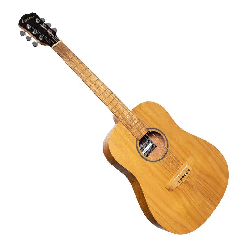 -Martinez Left Handed Acoustic Middy Traveller Guitar (Jati-Teakwood)-Living Music