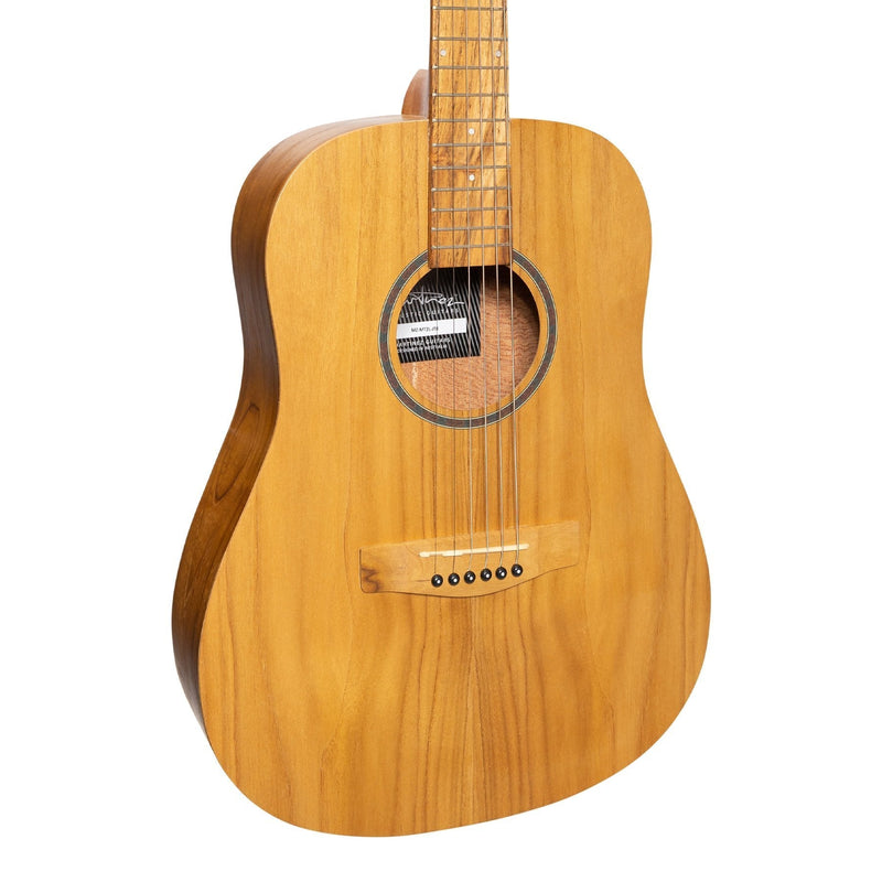 -Martinez Left Handed Acoustic Middy Traveller Guitar (Jati-Teakwood)-Living Music