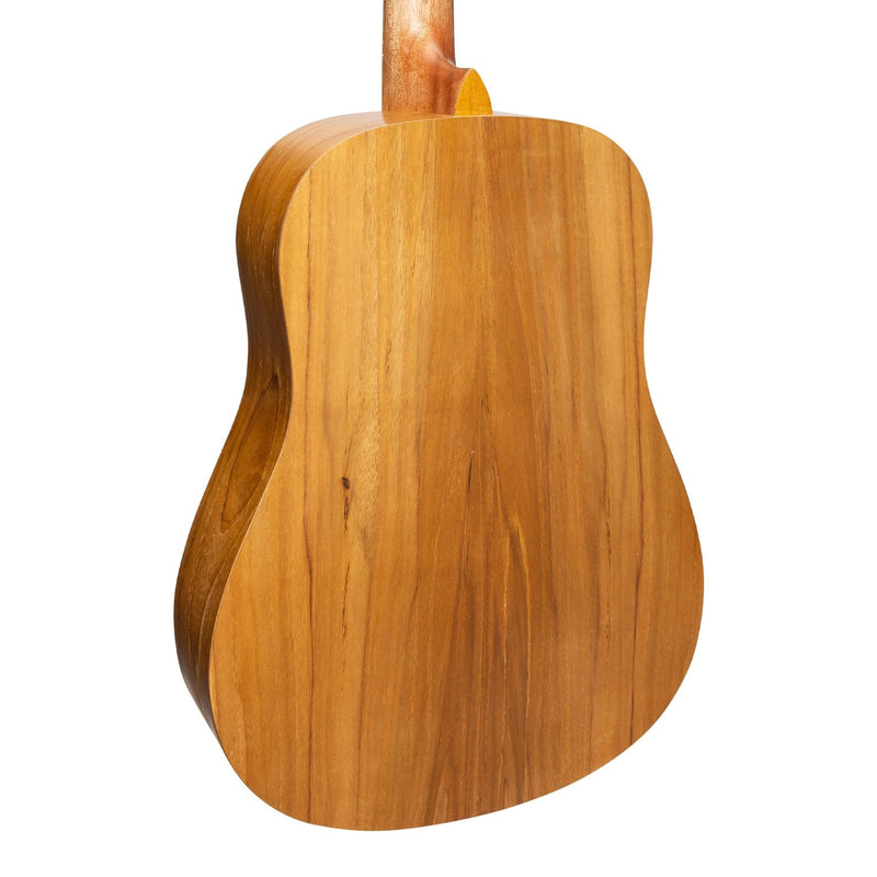 -Martinez Left Handed Acoustic Middy Traveller Guitar (Jati-Teakwood)-Living Music