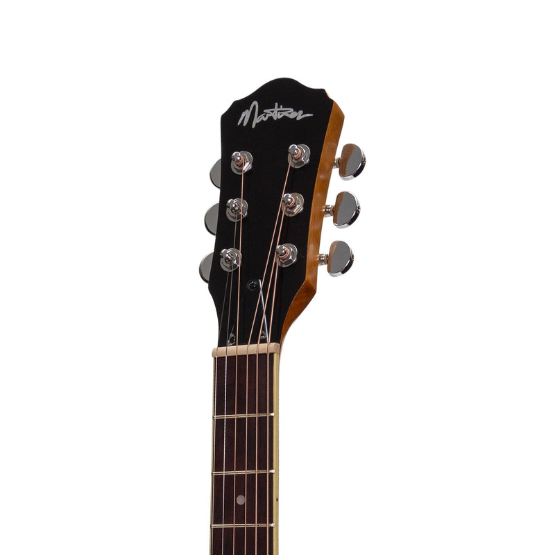 MJH-3CL-KOA-Martinez Left Handed Jazz Hybrid Acoustic Small Body Cutaway Guitar (Koa)-Living Music