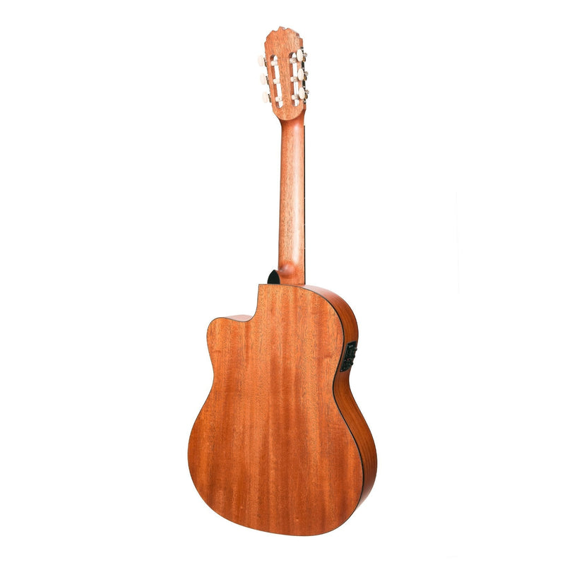 MNCC-15-COP-Martinez 'Natural Series' Cedar Top Acoustic-Electric Classical Cutaway Guitar (Open Pore)-Living Music