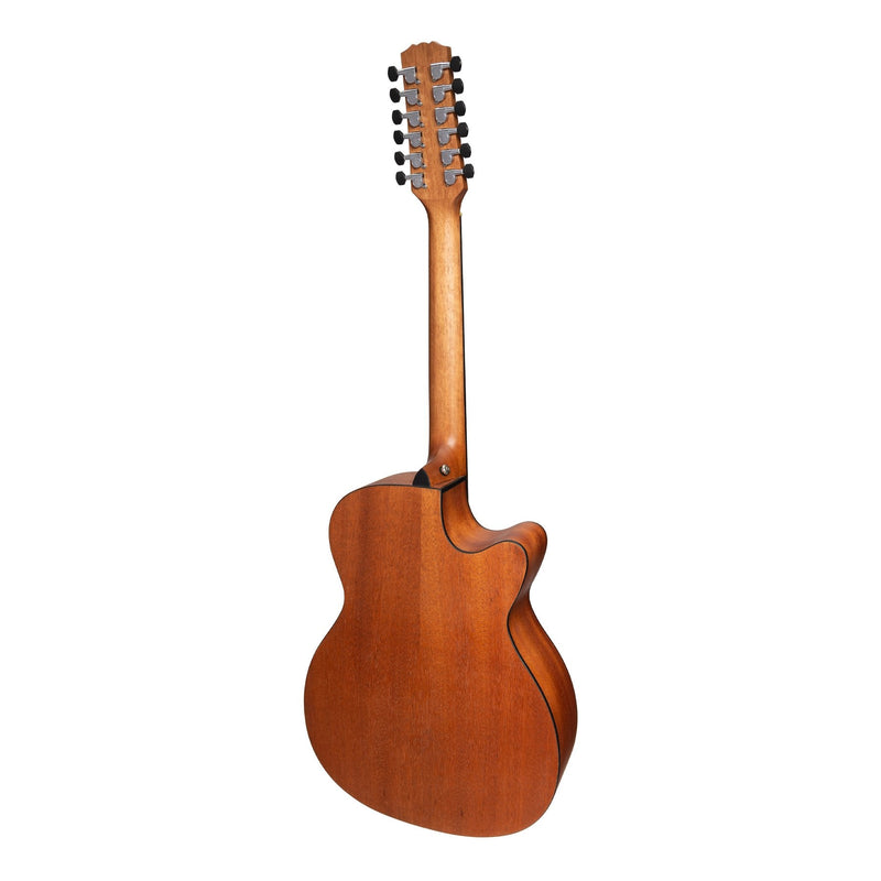 MNFC-1512L-MOP-Martinez 'Natural Series' Left Handed Mahogany Top 12-String Acoustic-Electric Small Body Cutaway Guitar (Open Pore)-Living Music