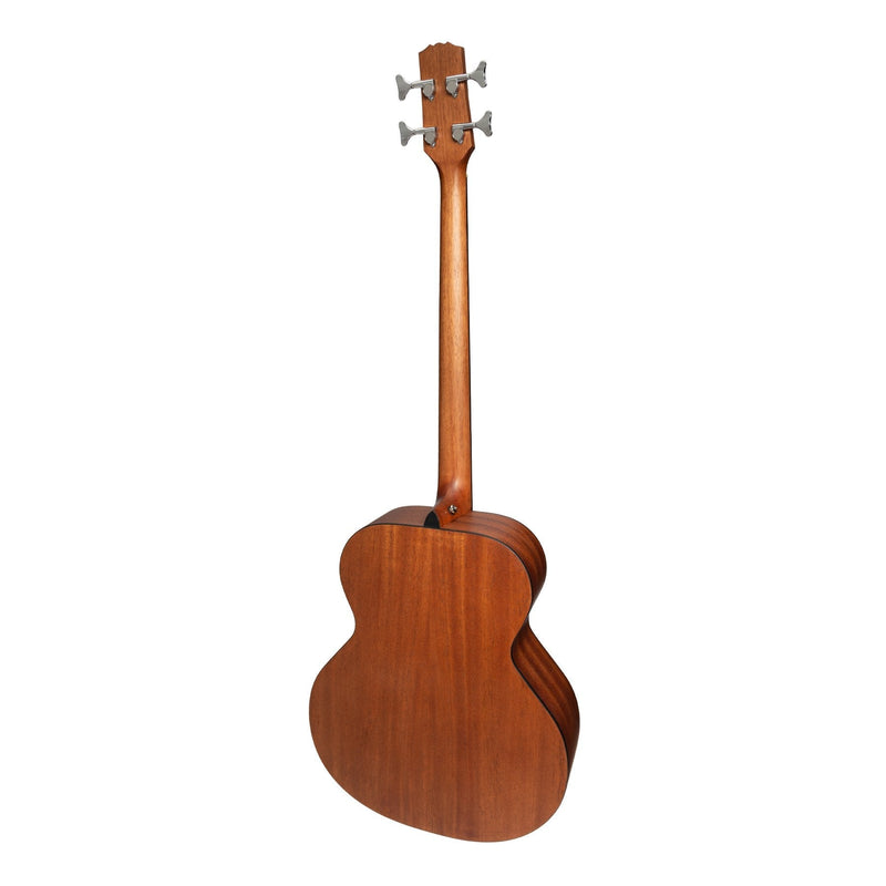 -Martinez 'Natural Series' Left Handed Solid Mahogany Top Acoustic-Electric Bass Guitar (Open Pore)-Living Music