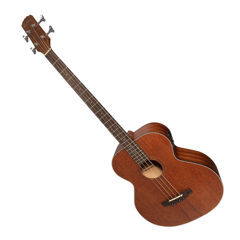 -Martinez 'Natural Series' Left Handed Solid Mahogany Top Acoustic-Electric Bass Guitar (Open Pore)-Living Music