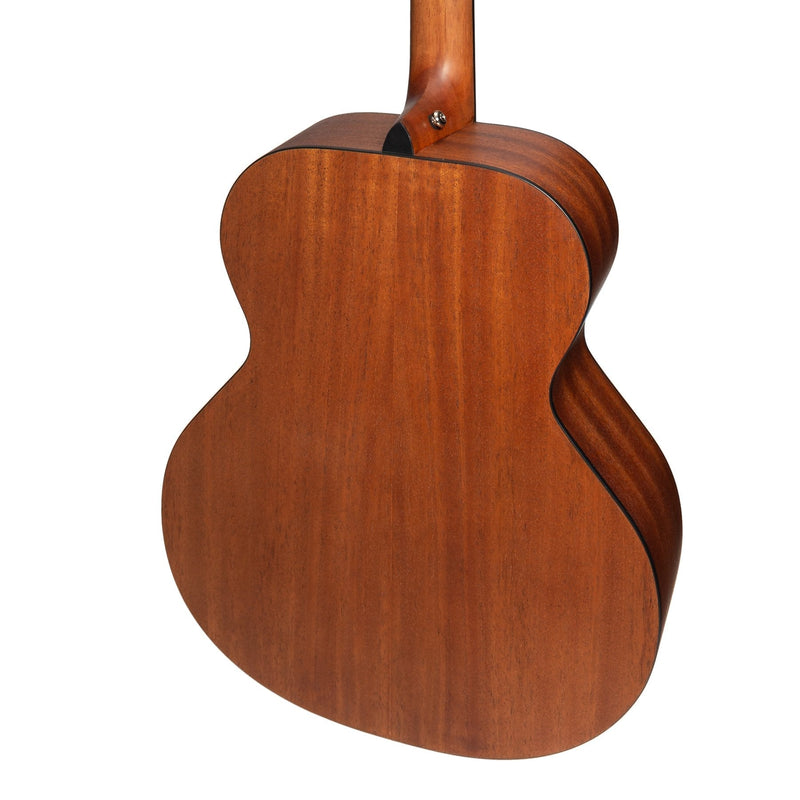 -Martinez 'Natural Series' Left Handed Solid Mahogany Top Acoustic-Electric Bass Guitar (Open Pore)-Living Music
