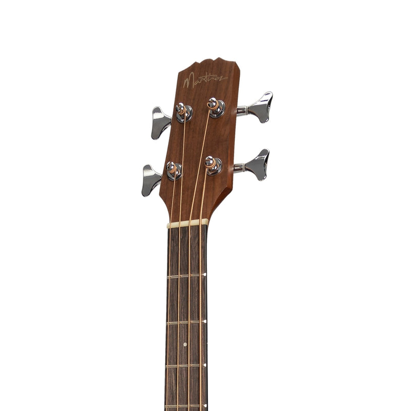 -Martinez 'Natural Series' Left Handed Solid Mahogany Top Acoustic-Electric Bass Guitar (Open Pore)-Living Music