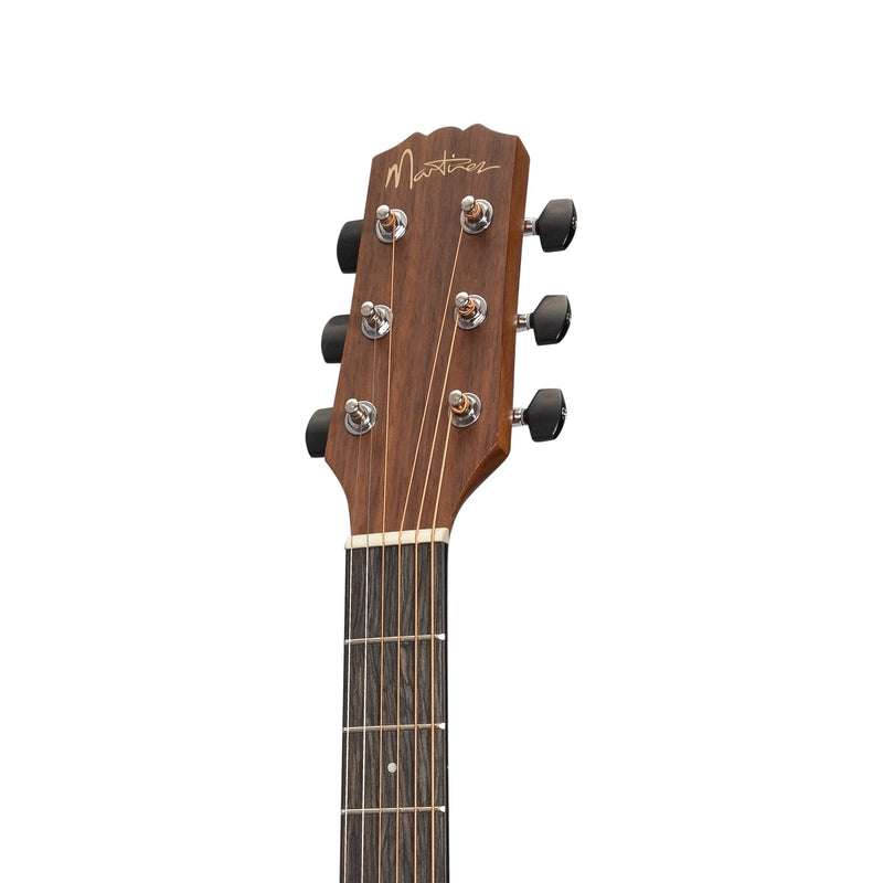 -Martinez 'Natural Series' Left Handed Solid Mahogany Top Acoustic-Electric Small Body Cutaway Guitar (Open Pore)-Living Music