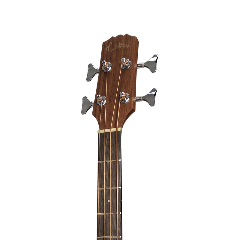 -Martinez 'Natural Series' Left Handed Solid Spruce Top Acoustic-Electric Cutaway Bass Guitar (Open Pore)-Living Music