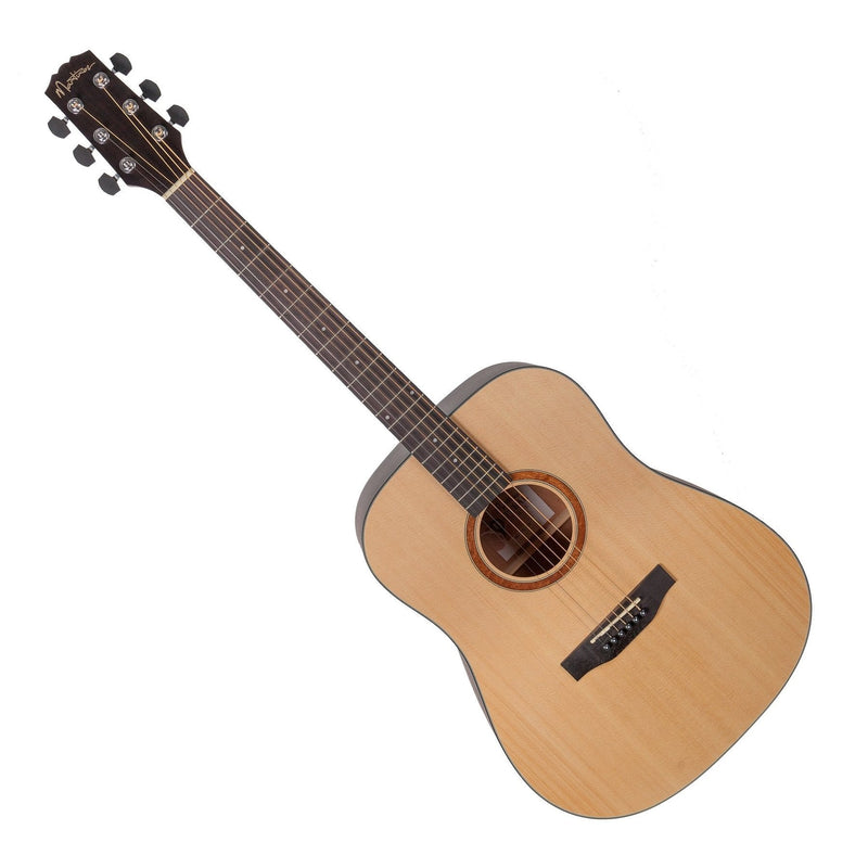 MND-15L-SOP-Martinez 'Natural Series' Left Handed Spruce Top Acoustic Dreadnought Guitar (Open Pore)-Living Music