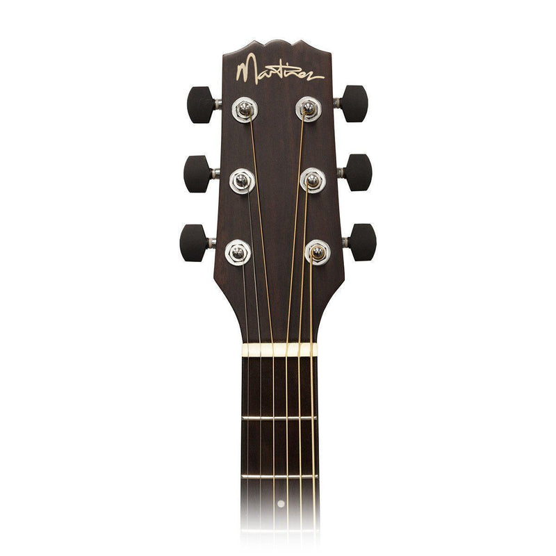 MND-15L-SOP-Martinez 'Natural Series' Left Handed Spruce Top Acoustic Dreadnought Guitar (Open Pore)-Living Music