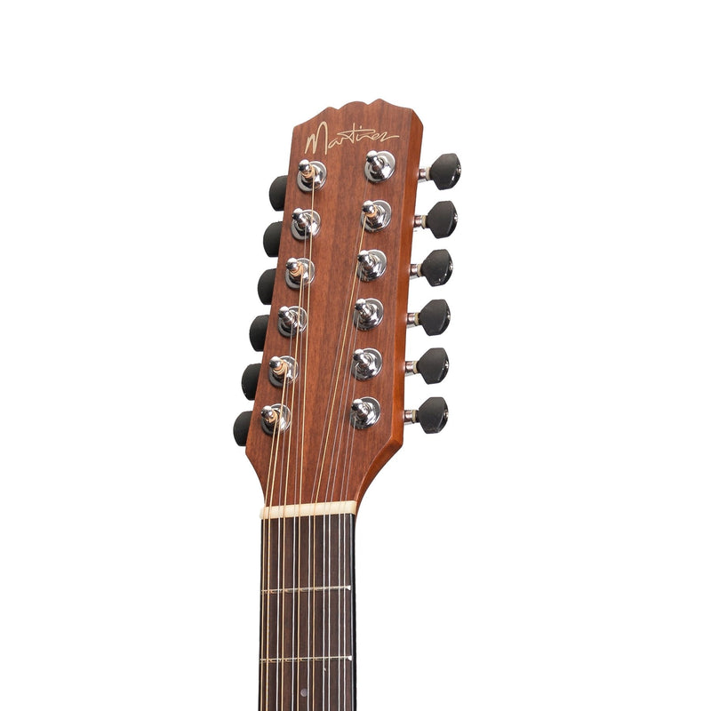 MNS-1512-MOP-Martinez 'Natural Series' Mahogany Top 12-String Acoustic-Electric Mini Short Scale Guitar (Open Pore)-Living Music