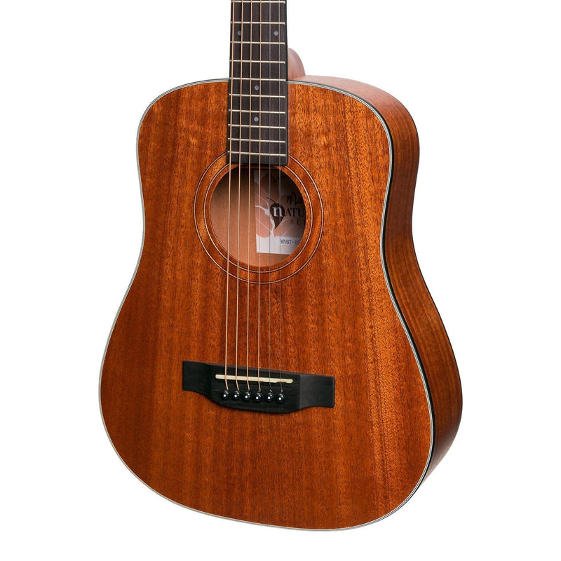 MNBT-15-MOP-Martinez 'Natural Series' Mahogany Top Acoustic-Electric Babe Traveller Guitar (Open Pore)-Living Music