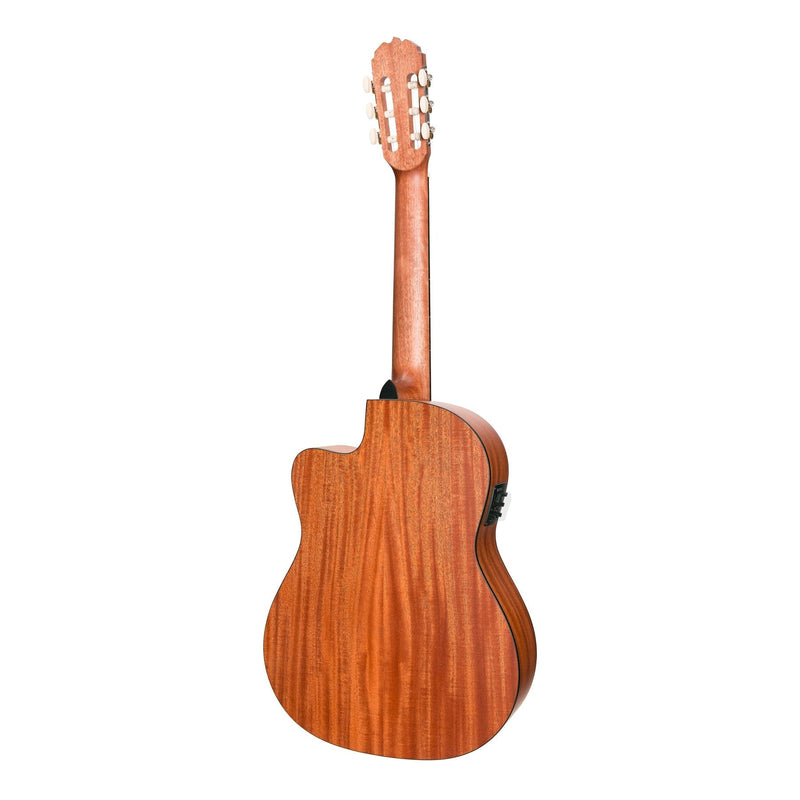 MNCC-15-MOP-Martinez 'Natural Series' Mahogany Top Acoustic-Electric Classical Cutaway Guitar (Open Pore)-Living Music