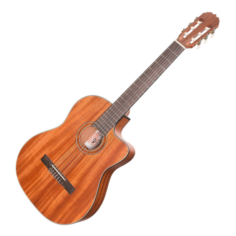 -Martinez 'Natural Series' Mahogany Top Acoustic-Electric Classical Cutaway Guitar (Open Pore)-Living Music