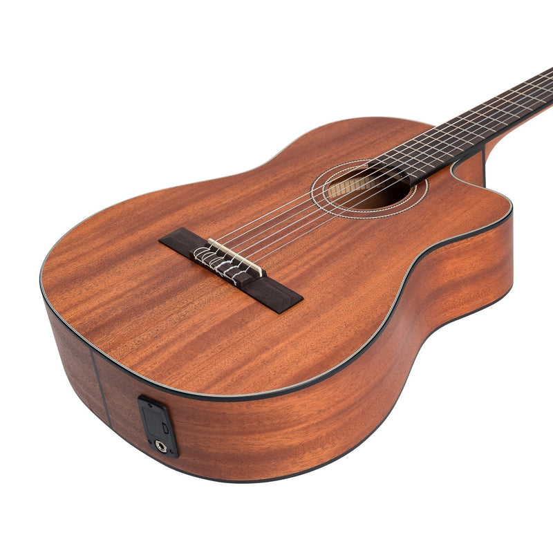 MNCC-15-MOP-Martinez 'Natural Series' Mahogany Top Acoustic-Electric Classical Cutaway Guitar (Open Pore)-Living Music