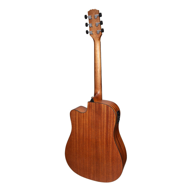 MNDC-15-MOP-Martinez 'Natural Series' Mahogany Top Acoustic-Electric Dreadnought Cutaway Guitar (Open Pore)-Living Music