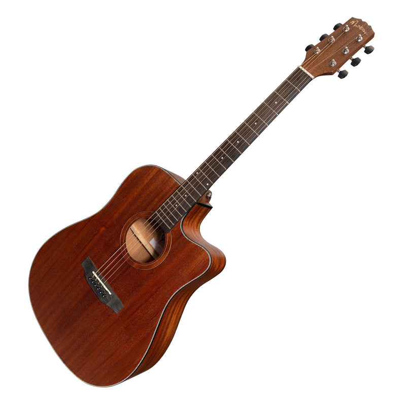 MNDC-15-MOP-Martinez 'Natural Series' Mahogany Top Acoustic-Electric Dreadnought Cutaway Guitar (Open Pore)-Living Music