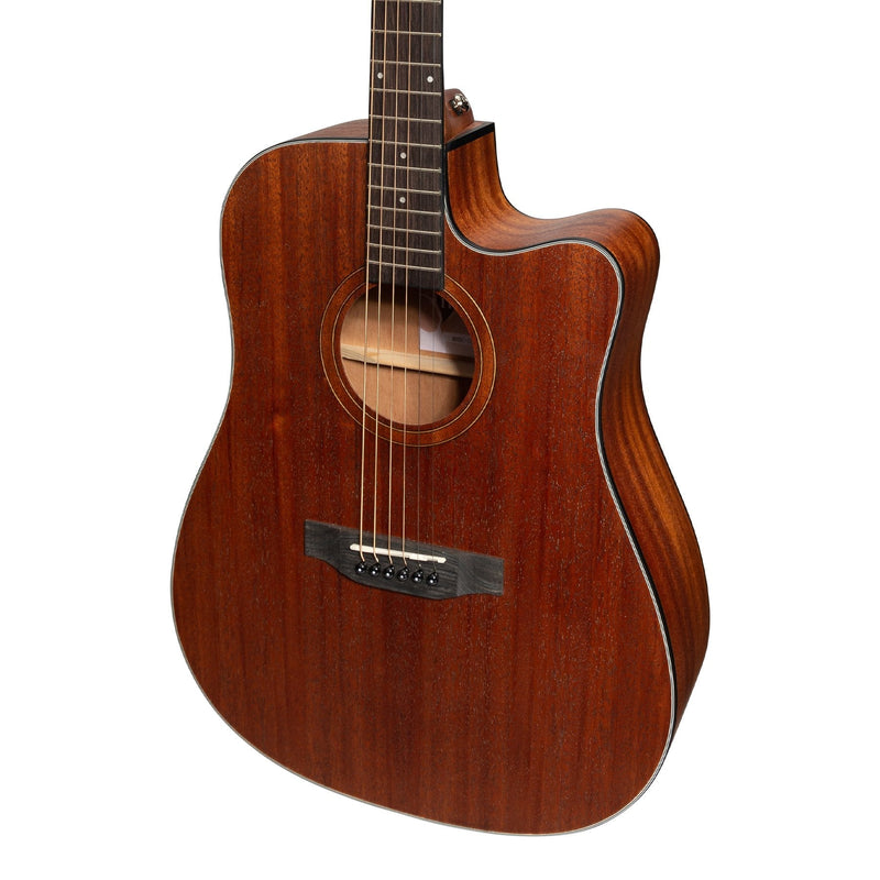 MNDC-15-MOP-Martinez 'Natural Series' Mahogany Top Acoustic-Electric Dreadnought Cutaway Guitar (Open Pore)-Living Music