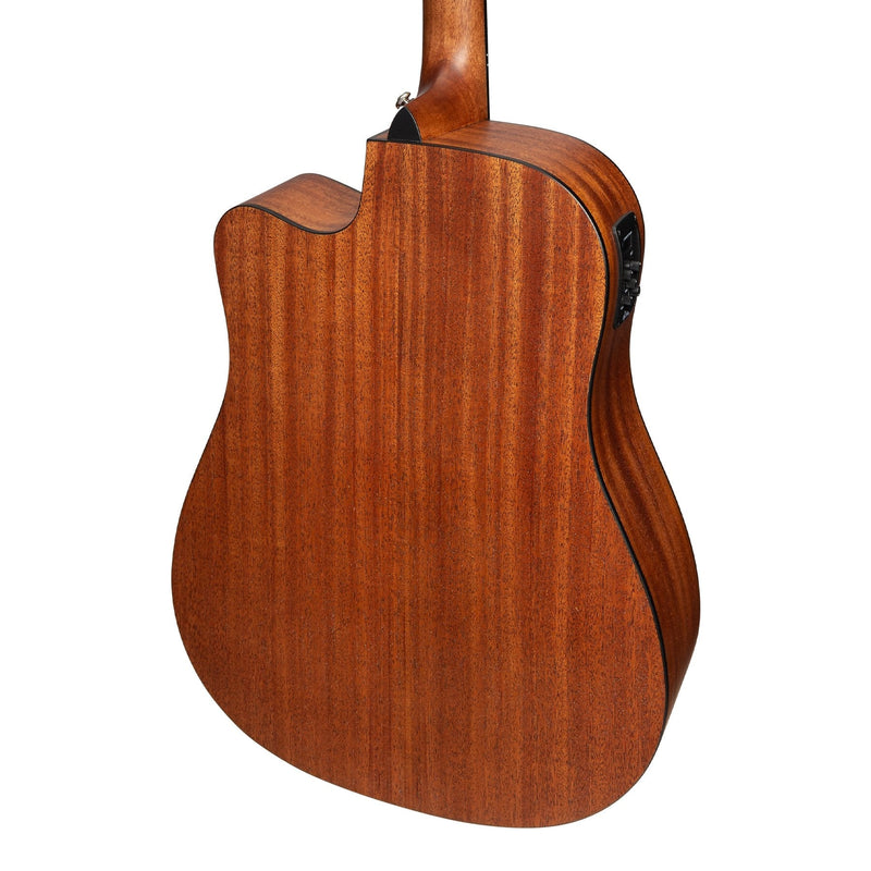 MNDC-15-MOP-Martinez 'Natural Series' Mahogany Top Acoustic-Electric Dreadnought Cutaway Guitar (Open Pore)-Living Music