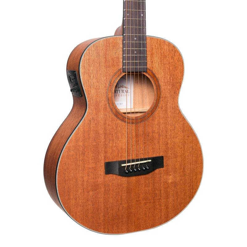 MNS-15-MOP-Martinez 'Natural Series' Mahogany Top Acoustic-Electric Mini Short Scale Guitar (Open Pore)-Living Music