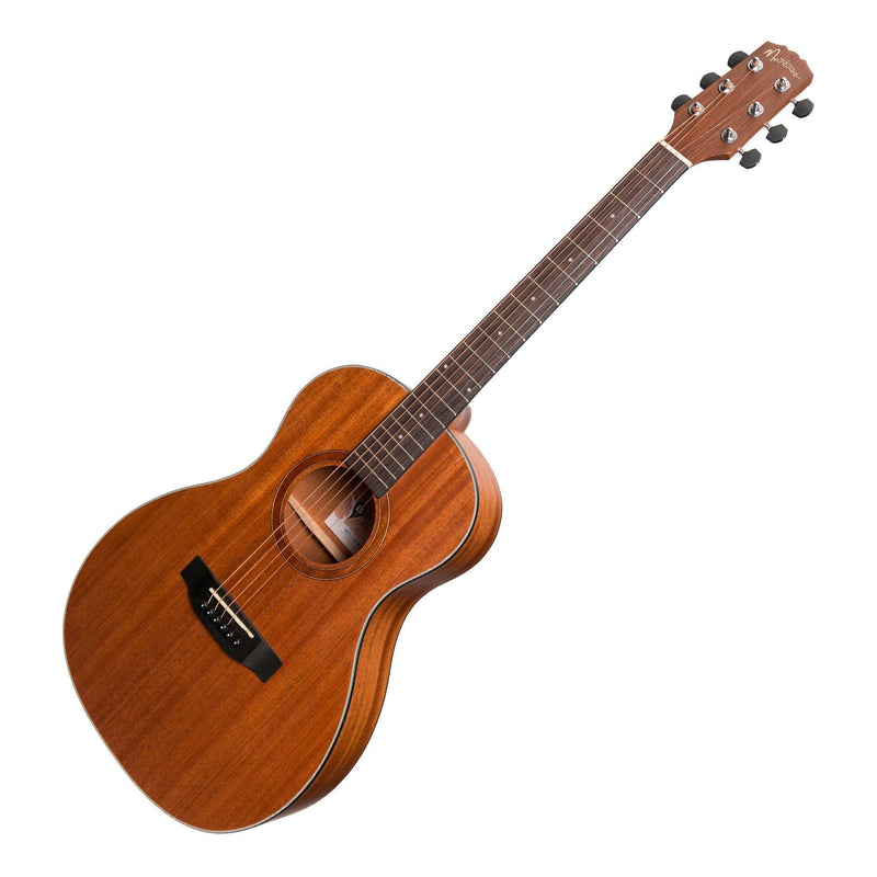 MNPL-15-MOP-Martinez 'Natural Series' Mahogany Top Acoustic-Electric Parlour Guitar (Open Pore)-Living Music