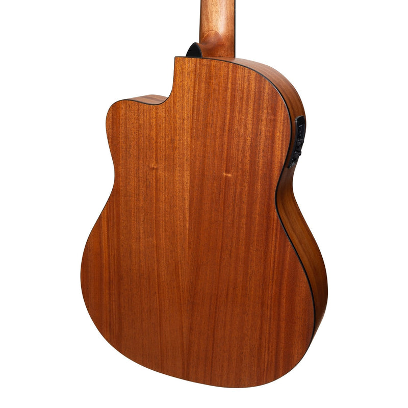 MNCC-15S-COP-Martinez 'Natural Series' Solid Cedar Top Acoustic-Electric Classical Cutaway Guitar (Open Pore)-Living Music