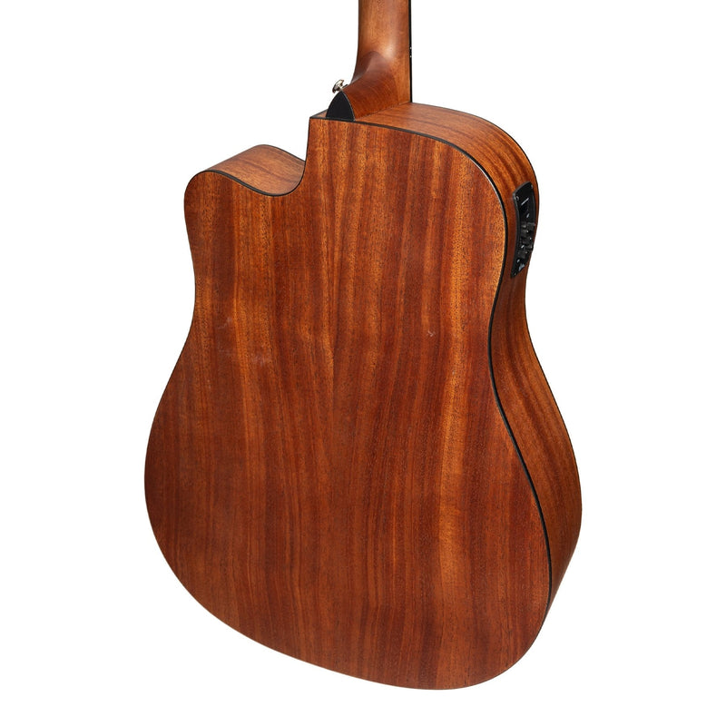 MNDC-15S-COP-Martinez 'Natural Series' Solid Cedar Top Acoustic-Electric Dreadnought Cutaway Guitar (Open Pore)-Living Music