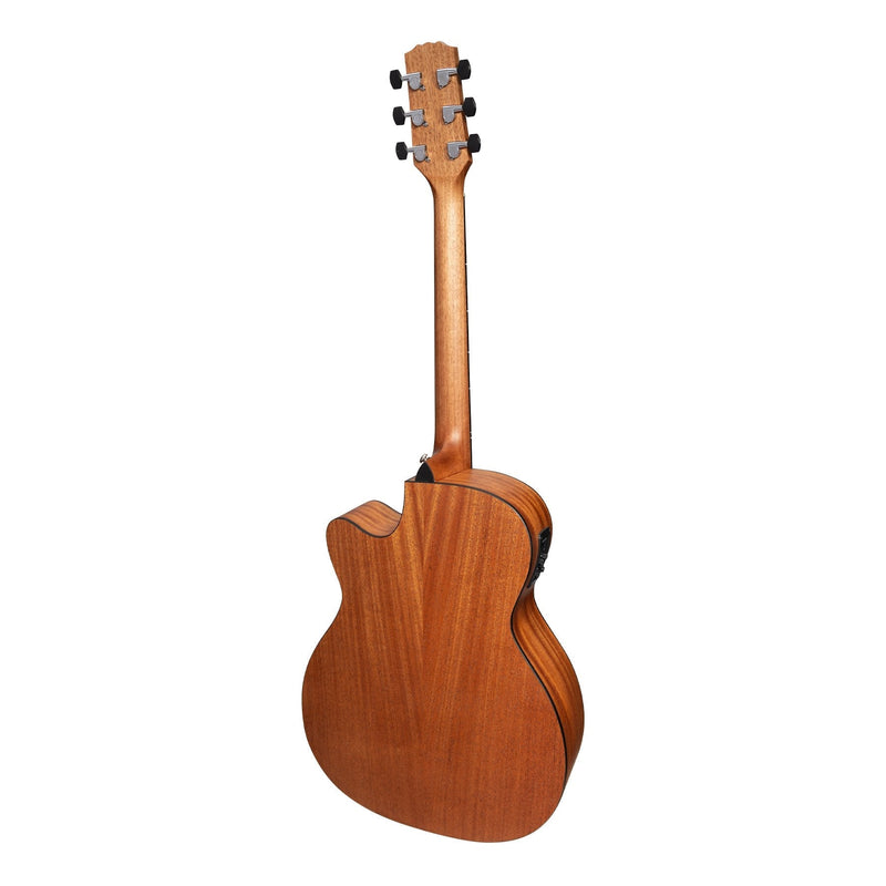 MNFC-15S-COP-Martinez 'Natural Series' Solid Cedar Top Acoustic-Electric Small Body Cutaway Guitar (Open Pore)-Living Music