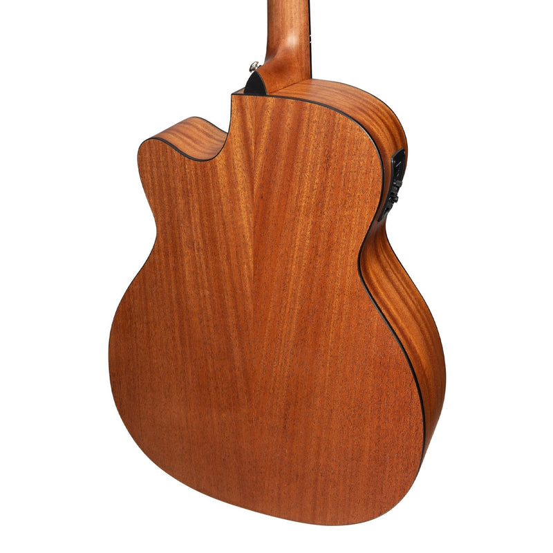 MNFC-15S-COP-Martinez 'Natural Series' Solid Cedar Top Acoustic-Electric Small Body Cutaway Guitar (Open Pore)-Living Music