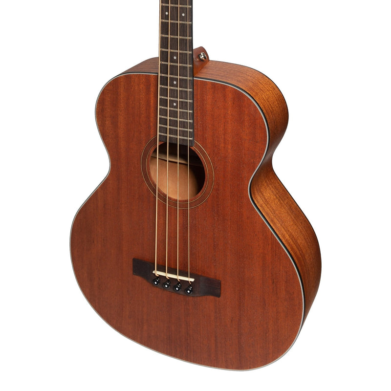 -Martinez 'Natural Series' Solid Mahogany Top Acoustic-Electric Bass Guitar (Open Pore)-Living Music