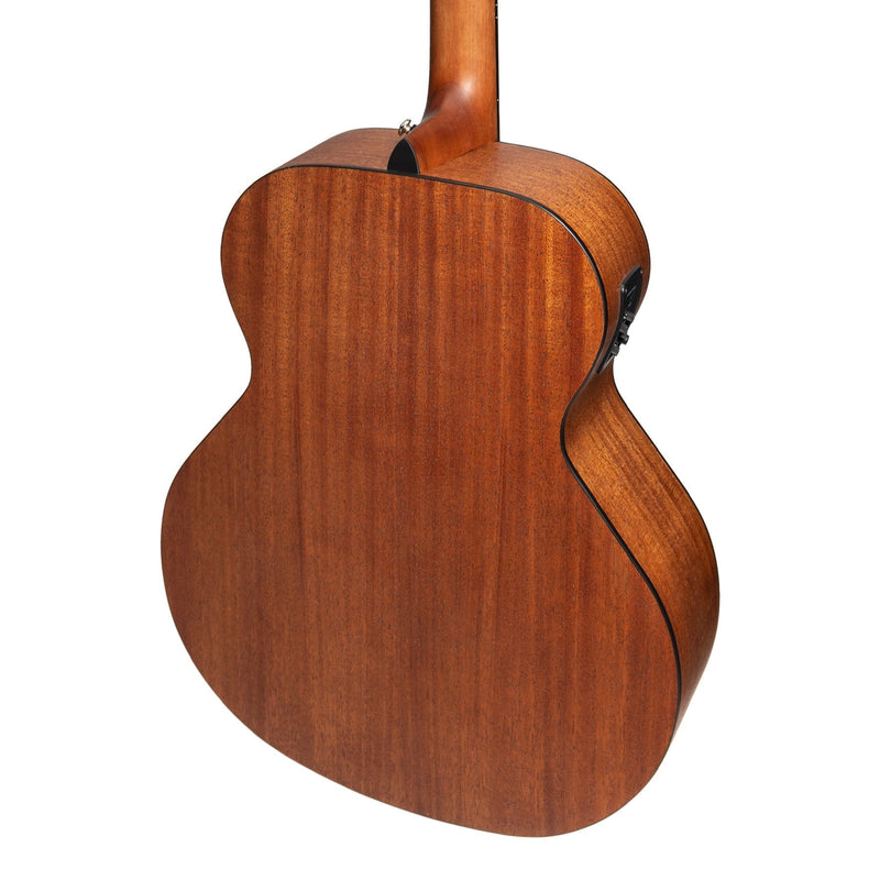 MNB-15S-MOP-Martinez 'Natural Series' Solid Mahogany Top Acoustic-Electric Bass Guitar (Open Pore)-Living Music