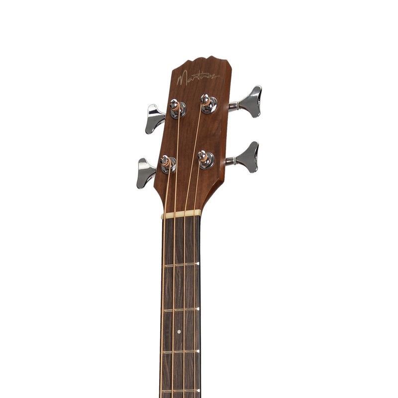 MNB-15S-MOP-Martinez 'Natural Series' Solid Mahogany Top Acoustic-Electric Bass Guitar (Open Pore)-Living Music