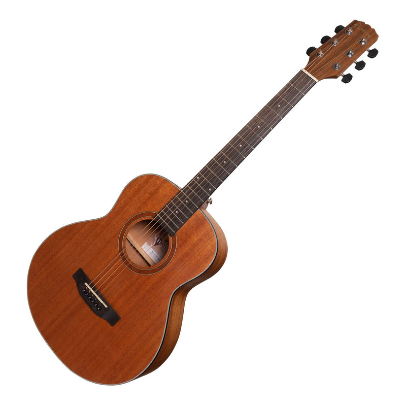 MNS-15S-MOP-Martinez 'Natural Series' Solid Mahogany Top Acoustic-Electric Mini Short Scale Guitar (Open Pore)-Living Music