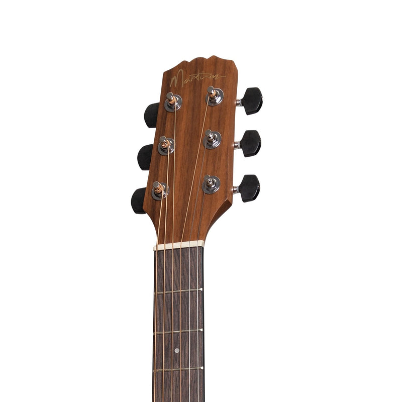 -Martinez 'Natural Series' Solid Mahogany Top Acoustic-Electric Mini Short Scale Guitar (Open Pore)-Living Music