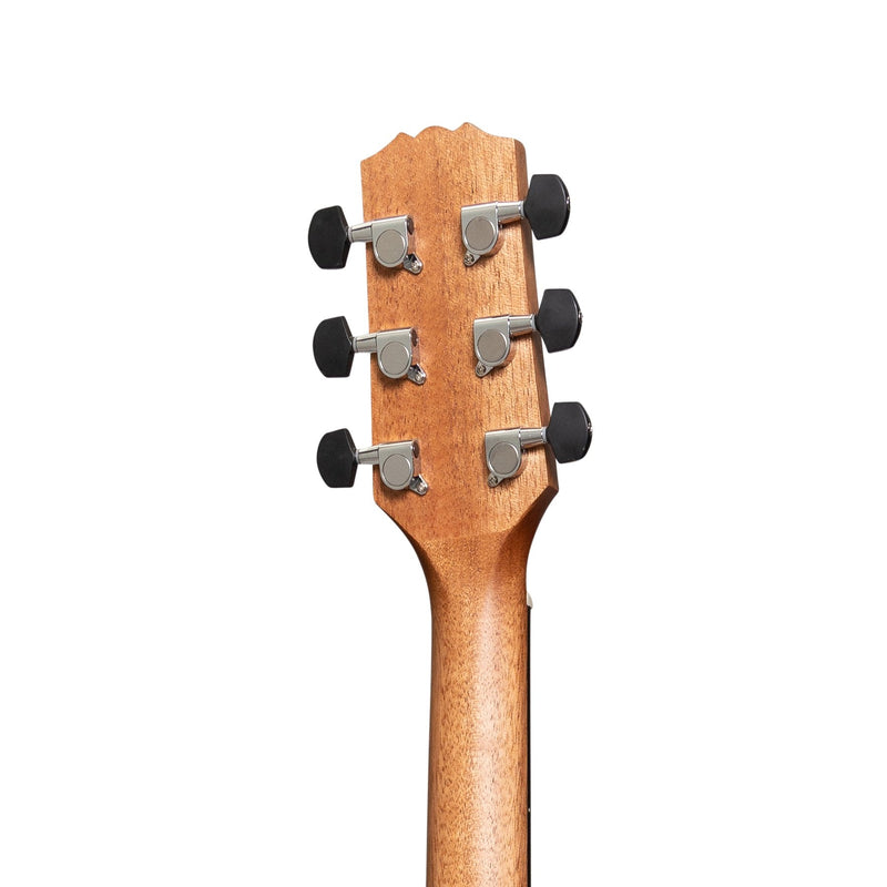 -Martinez 'Natural Series' Solid Mahogany Top Acoustic-Electric Mini Short Scale Guitar (Open Pore)-Living Music