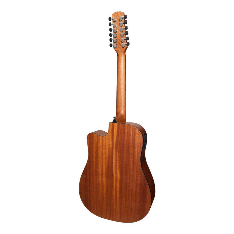 MNDC-1512S-SOP-Martinez 'Natural Series' Solid Spruce Top 12-String Acoustic-Electric Dreadnought Cutaway Guitar (Open Pore)-Living Music