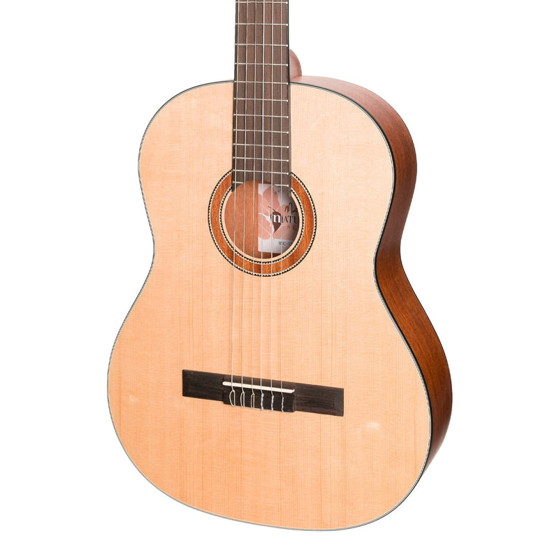 -Martinez 'Natural Series' Solid Spruce Top Acoustic Classical Guitar (Open Pore)-Living Music