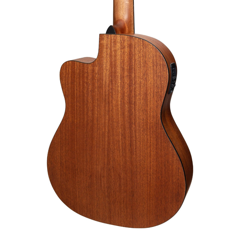 -Martinez 'Natural Series' Solid Spruce Top Acoustic-Electric Classical Cutaway Guitar (Open Pore)-Living Music