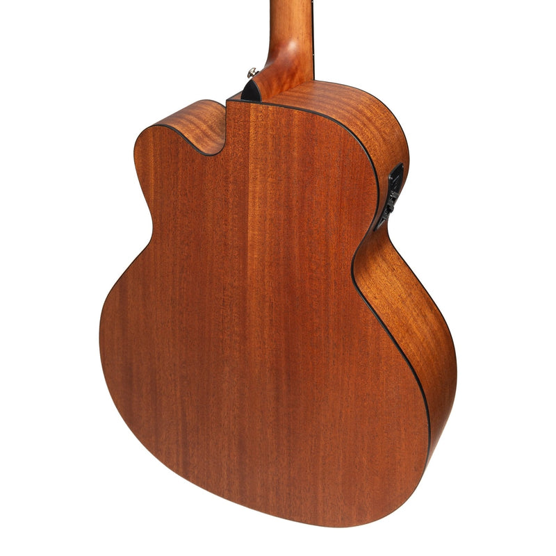 -Martinez 'Natural Series' Solid Spruce Top Acoustic-Electric Cutaway Bass Guitar (Open Pore)-Living Music