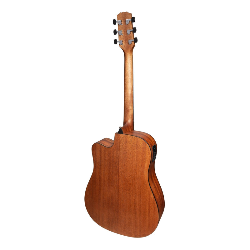 MNDC-15S-SOP-Martinez 'Natural Series' Solid Spruce Top Acoustic-Electric Dreadnought Cutaway Guitar (Open Pore)-Living Music
