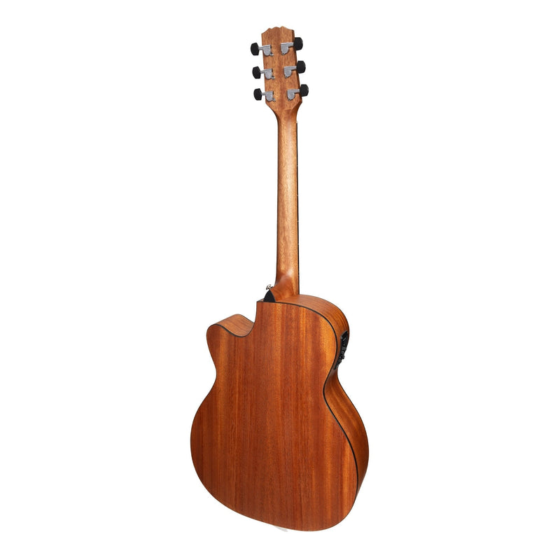 MNFC-15S-SOP-Martinez 'Natural Series' Solid Spruce Top Acoustic-Electric Small Body Cutaway Guitar (Open Pore)-Living Music